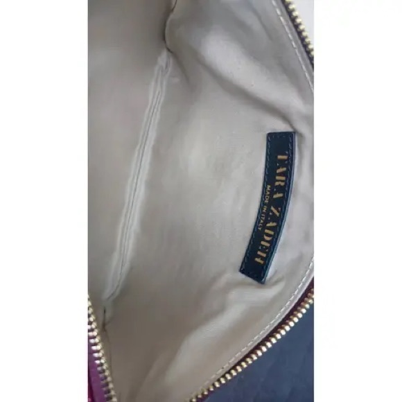 Tara Zadeh Crocodile Burgundy Clutch bag with metal ring Ziba Crocodile-Embossed - Picture 4 of 7